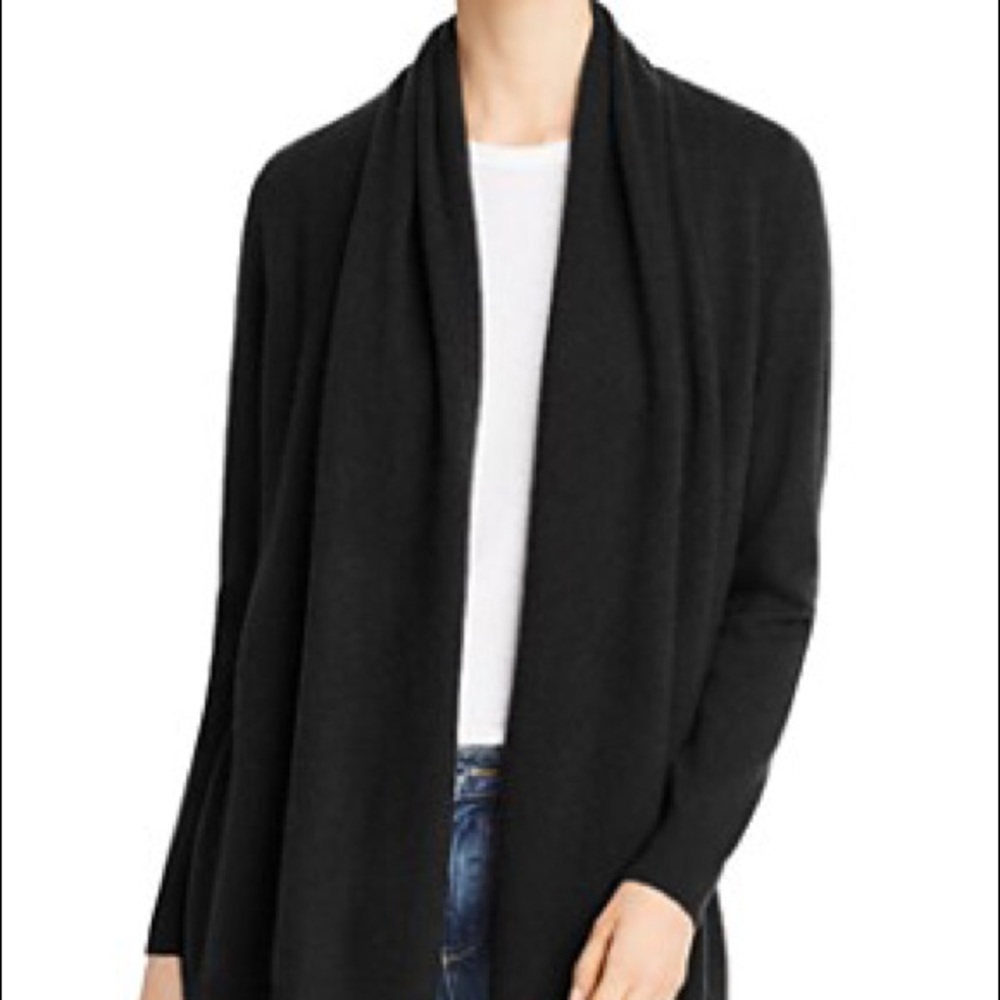 100% Merino Wool Black Cardigan